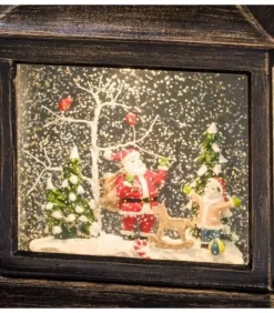 Konstsmide, guirlandes lumineuses de Noël Lanterne Père Noël Sous LÀ Neige Avec Enfant, 25 Cm