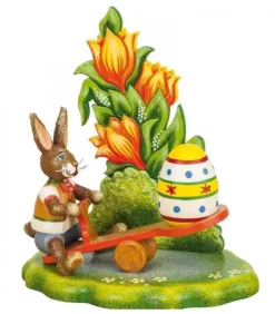 Hubrig, figurines pour enfant Lapin De Paques En Bois Avec Balancoire