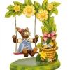 Hubrig, figurines pour enfant Lapin De Paques En Bois Et Balancoire Fleurie