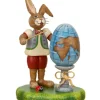Hubrig, figurines pour enfant Lapin De Paques En Bois Ecolier Et Mappemonde