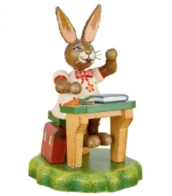 Hubrig, figurines pour enfant Lapin De Paques En Bois Ecolier Assidu