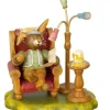 Hubrig, figurines pour enfant Lapin De Paques En Bois Grand-Père Dans Un Fauteuil