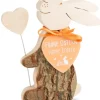 Waldfabrik, photophore en bois et étoile sapin de Noël Lapin En Bois Avec Coeur, 10 Cm