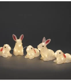 Konstsmide, guirlandes lumineuses de Noël Lapins Lumineux 14 Cm En Acrylique, 40 Diodes Blanc Chaud