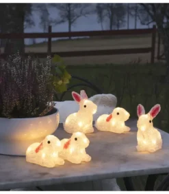 Konstsmide, guirlandes lumineuses de Noël Lapins Lumineux 14 Cm En Acrylique, 40 Diodes Blanc Chaud