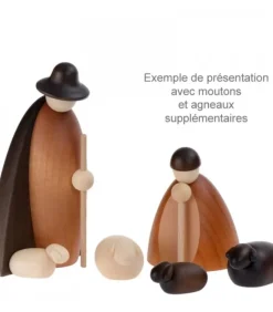 Köhler, Père Noël en bois Les Bergers Et Les Moutons, 12 Cm