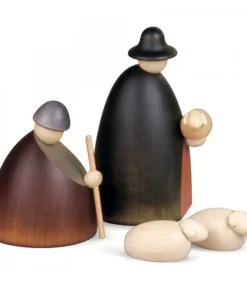 Köhler, Père Noël en bois Les Bergers, Les Moutons Et L'Agneau, 12 Cm