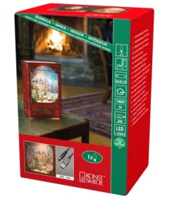 Konstsmide, guirlandes lumineuses de Noël Livre De Noël Lanterne À Neige, Père Noël Dans Un Traineau