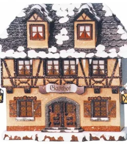Hubrig, figurines pour enfant Maison Eclairee Pour Village De Noël Miniature Winterkinder, Restaurant