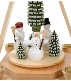 Frank Weber Manège De Noël En Bois Bonhommes De Neige