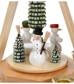 Frank Weber Manège De Noël En Bois Bonhommes De Neige