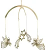 Pluto Produkter, déco de Noël Scandinave Mobile De Noël A Suspendre, Anges Dores Volants Et Etoiles