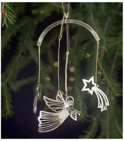 Pluto Produkter, déco de Noël Scandinave Mobile De Noël A Suspendre, Anges Dores Volants Et Etoiles