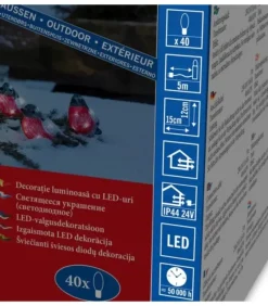 Konstsmide, guirlandes lumineuses de Noël Oiseaux Lumineux Led, 5 Rouge-Gorge