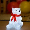 Konstsmide, guirlandes lumineuses de Noël Ours Lumineux A Led En Acrylique Avec Ruban Rouge, 18 Cm