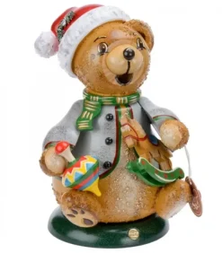Hubrig, figurines pour enfant Ourson Brule-Encens Avec Cheval De Bois Et Toupie