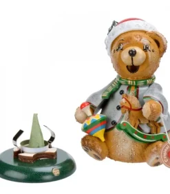 Hubrig, figurines pour enfant Ourson Brule-Encens Avec Cheval De Bois Et Toupie