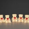 Konstsmide, guirlandes lumineuses de Noël Oursons Lumineux A Led En Acrylique Avec Ruban Rouge, 12 Cm