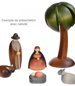 Köhler, Père Noël en bois Palmier En Bois Décoratif Pour Crèche De Noël, 22 Cm