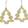 Riffelmacher et Weinberger Pendentifs Sapin De Noël, Paillettes Dorees (Par 2)