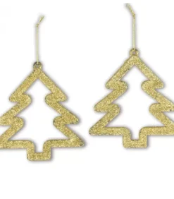 Riffelmacher et Weinberger Pendentifs Sapin De Noël, Paillettes Dorees (Par 2)