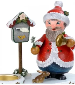 Hubrig, figurines pour enfant Personnage Porte Encens Père Noël Avec Bougeoir