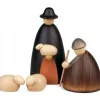 Köhler, Père Noël en bois Personnages Grande Crèche De Noël : Bergers, Moutons Et Agneau, 17 Cm