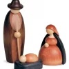 Köhler, Père Noël en bois Personnages Grande Crèche De Noël : Enfant Jesus, Joseph, Marie, 17 Cm