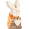 Waldfabrik, photophore en bois et étoile sapin de Noël Petit Lapin De Paques En Bois Avec Coeur, 10 Cm
