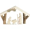 Waldfabrik, photophore en bois et étoile sapin de Noël Petite Crèche De Noël Avec Nativite, 8 Cm