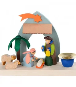 Graupner, décoration de sapin de Noël, Déco Noël enfant Petite Crèche De Noël Pour Enfant Avec Bougeoir