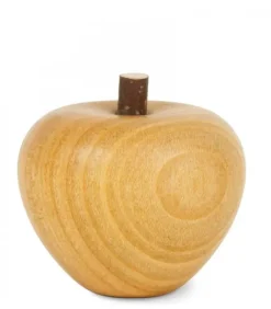 Waldfabrik, photophore en bois et étoile sapin de Noël Petite Pomme En Bois Poli, 4 Cm