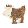 Waldfabrik, photophore en bois et étoile sapin de Noël Petite Vache En Bois, 6 Cm