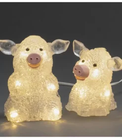 Konstsmide, guirlandes lumineuses de Noël Petits Cochons Lumineux En Acrylique Led 12,5 Cm, Lot De 5