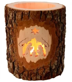 Waldfabrik, photophore en bois et étoile sapin de Noël Photophore En Bois Cisele, Crèche De Noël Et Etoile