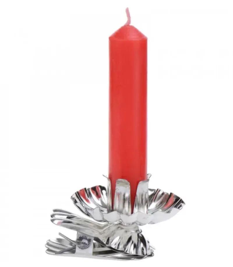 Riffelmacher et Weinberger Pince A Bougie Pour Sapin En Metal Argente