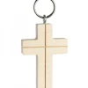 Waldfabrik, photophore en bois et étoile sapin de Noël Porte-Clés Croix En Bois Avec Croix, 5 Cm