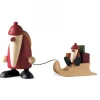 Köhler, Père Noël en bois Père Noël En Bois Et Enfant Sur Luge