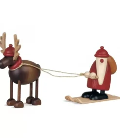 Köhler, Père Noël en bois Père Noël En Bois Sur Ski Et Renne