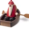 Köhler, Père Noël en bois Père Noël En Bois Sur Une Barque