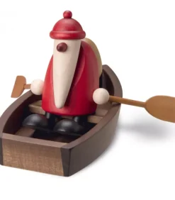 Köhler, Père Noël en bois Père Noël En Bois Sur Une Barque