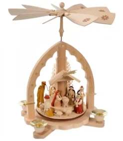 Richard Glasser, Pyramides de Noël allemandes Pyramide A 4 Bougies En Bois Pour Un Noël Traditionnel