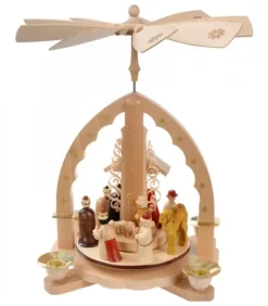 Richard Glasser, Pyramides de Noël allemandes Pyramide A 4 Bougies En Bois Pour Un Noël Traditionnel