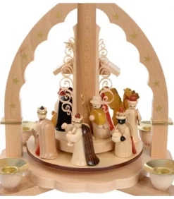 Richard Glasser, Pyramides de Noël allemandes Pyramide A 4 Bougies En Bois Pour Un Noël Traditionnel