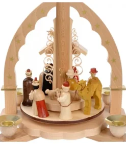 Richard Glasser, Pyramides de Noël allemandes Pyramide A 4 Bougies En Bois Pour Un Noël Traditionnel