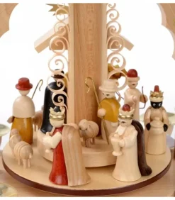 Richard Glasser, Pyramides de Noël allemandes Pyramide A 4 Bougies En Bois Pour Un Noël Traditionnel