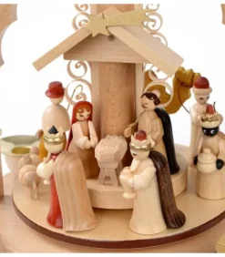 Richard Glasser, Pyramides de Noël allemandes Pyramide A 4 Bougies En Bois Pour Un Noël Traditionnel