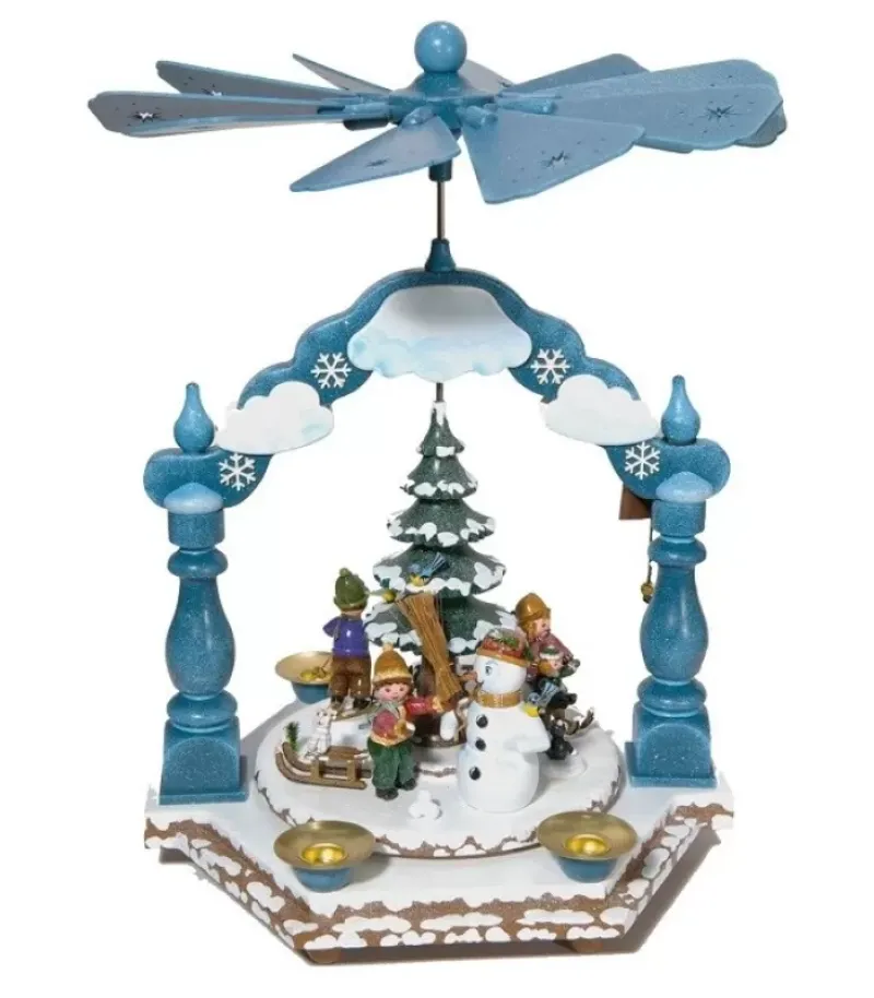Hubrig, figurines pour enfant Pyramide A Bougies Winterkinder Enfants Dans LÀ Neige