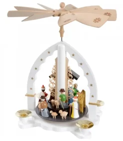 Richard Glasser, Pyramides de Noël allemandes Pyramide Allemande Avec Crèche De Noël Blanche