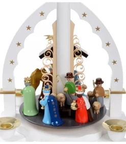 Richard Glasser, Pyramides de Noël allemandes Pyramide Allemande Avec Crèche De Noël Blanche